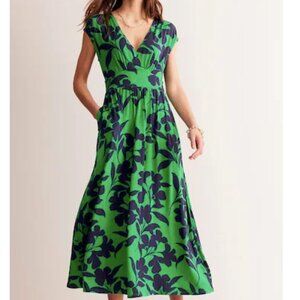 NWOT Boden Vanessa Jersey Wrap Maxi Dress Silhouette Bloom Floral